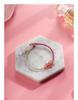 Pulsera de Cuerda Tejida a Mano con Garra de Gato de Cristal de Fresa Tejida a Mano Lindo Regalo Venta al por Mayor para Novia