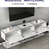 Aparador modular estilo mediados de siglo, mueble de TV Bauhaus, gabinete moderno minimalista de lujo ligero, gabinete blanco de pie para el hogar