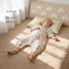 Saco de dormir de gasa para niños Bibi Bay Anyang, Clase A para bebés, Delgado de verano, para bebés y niños, Apertura bidireccional frontal y trasera, Algodón de bambú, Diseño de piernas separadas