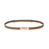 Cinturón de Cuero de Venta Directa Transfronteriza, Cuero Genuino, Sencillo y Moderno, Cinturón Delgado Versátil para Combinar con Faldas y Suéteres, Cadena Decorativa para la Cintura Coreana