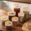 Bnbs Baina Bang First Kitchen Pote de Armazenamento à Prova de Umidade Caixa Selada de Plástico para Alimentos Secos, Temperos e Frascos de Armazenamento para Classificação de Ingredientes