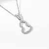 Pingente em Aço Inoxidável com Recorte Geométrico Cravejado de Diamantes Colar de Moda Luxo Acessível Nicho Ins Tendência Popular Corrente para Clavícula