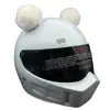Decoración para Casco Orejas de Conejo Redondas 1 Par de Lindas Decoraciones para Casco Orejas de Gato Caballero Motocicleta Accesorios para Motocicleta