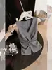 Nueva moda de verano elegante de alta gama, camisa ajustada sin mangas, top casual chic para mujer