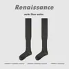Calcetines Originales Renaissance para Mujer, Calcetines Largos de Otoño e Invierno, Calcetines Holgados Sin Costuras Hasta la Rodilla, Calcetines Versátiles de Color Sólido de Algodón para Mujer
