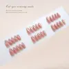 Unhas postiças artesanais pré-fabricadas, com efeito olho de gato, degradê rosa, estilo europeu e americano, removíveis e duráveis, pacote com 30 unidades.