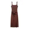 Ropa de Mujer Transfronteriza 2026 Moda Europea y Americana Ajustada Ceñidor de Cintura Plisado Exquisito Vestido de Tirantes para Mujer A68389