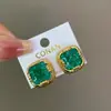 Brincos Exquisitos de Cristal de Gelo Esmeralda Dourado Vintage, Nova Moda Chinesa com Pino de Prata 925, Brincos Novos Únicos e Personalizados 2026