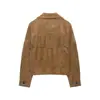 Chaqueta corta informal chic de otoño para mujer, estilo europeo y americano, transfronteriza, con flecos, holgada