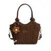 Bolsa de mão de palha transfronteiriça super popular de nicho para mulheres Henggeng nova bolsa balde de cesta de vegetais elegante bolsa transversal versátil