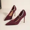 9888J-190 Corrente de Cristal Sapatos Elegantes de Bico Fino Estilo Fada Salto Alto Salto Agulha Feminino Belas Socialites