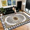 Tapete de chão estilo persa Amazon transfronteiriço, cobertura total de área grande, fácil de manter, tapete de mesa de centro, tapete de cachemira sintética para sala de estar e quarto