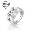 Anel masculino clássico de diamante de alto carbono alta simulação anel de diamante imitação de moissanita anel de casamento imponente atacado