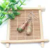 Venta al por mayor de fábrica aretes largos de cristal natural forma de gota de agua amatista Ojo de Tigre Joyería con gancho para la oreja aretes redondos de gota de agua DIY