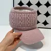 Gorro de Punto de Moda para Mujer Otoño e Invierno con Forro Polar, Gorra de Béisbol de Parte Superior Abierta con Protección para Orejas, Cálido Transfronterizo