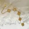 Pulseira de Trevo de Quatro Folhas da Sorte 15mm Pulseira Clássica de Cinco Flores Mais Vendida na Amazon Ouro 18K Não Desbota Venda Direta da Fábrica