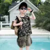 0667 Conjunto de Colete para Meninos Verão 2026 Nova Roupa Infantil Bebê Estilo Coreano Conjunto de Duas Peças Shorts Camuflados de Verão