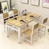 Conjunto Moderno de Mesa e Cadeiras Simples para Apartamento Pequeno, Mesa de Jantar Retangular para Restaurante Fast-Food para 4-6 Pessoas, Minimalista