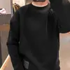 Moletom casual simples com retalhos para primavera e outono para homens, novo modelo 2026 com design de linha estiloso, top base versátil de gola redonda