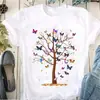 Camiseta de manga curta com árvore de borboleta Moda europeia e americana jaqueta feminina estampada solta comércio exterior transfronteiriço wish/ebay Amazon