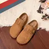 Tamancos de salto alto com sola grossa para mulheres, novos modelos 2026 mocassins slip-on, versáteis com fivela de cinto, sapatos de sola macia