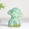 [Teddy de Vestir] Enfeites de filhote de vestir Desktop adoráveis decorativos produção de resina e cristal natural