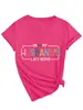 No Limite do Meu Marido Site Independente de Comércio Exterior Europeu e Americano Camiseta Personalizada Feminina de Manga Curta com Decote V