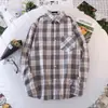 Camisa xadrez outonal elegante, bonita, versátil para estudantes, casaco de manga comprida, cardigã casual coreano para jovens, fabricante