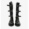 Botas Cortas de Caballero con Hebilla Retro y Tacón Grueso, Botas Vaqueras Occidentales para Mujer, Botines de Motociclista Redondos Adelgazantes