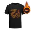 Youlong cuentas para jugar hombres otoño e invierno base europea camisa otoño e invierno mediana edad pesado pedrería forro polar engrosado camiseta manga corta hombre