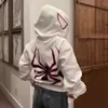 Sudadera con Capucha y Cremallera Personalizada Europea y Americana para Halloween 2025 para Hombres y Mujeres Camisa de Pareja Y2K Sudaderas con Cremallera de Spider-Man