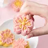 2026 Nuevo Modelo Molde para Pastel de Frijol Mungo Flor de Cerezo Molde para Pastel de Luna Tipo de Prensa Manual para Hacer Postres y Pasteles, Herramienta 3D para Hornear en Casa
