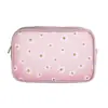 Nova Bolsa Cosmética Transparente de Margaridas Bolsa de Armazenamento Portátil à Prova d'Água Necessaire Pequena de Armazenamento Menstrual para Estudantes