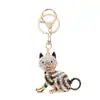 Pingente Chaveiro Gato Cheio de Strass Fofo para Bolsa Personalidade Pendente Elegante Moda Pingente Chaveiro de Strass