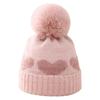 Nuevo Gorro de Invierno para Bebé 2024 Doble Grosor Jacquard Amor Tejido 0-Diciembre Recién Nacido Lana