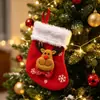 Calcetines Navideños de Dibujos Animados Bolsa para Empaquetar Dulces Lindo Fieltro Papá Noel Decoración de Árbol de Navidad Bolsa Colgante Recuerdos de Fiesta