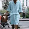 Outono Amazon Transfronteiriço Novos Calças Casuais Masculinas Europeias e Americanas Gola V Tricô Jacquard Versátil Terno Masculino de Outono