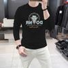 Nueva camiseta de manga larga para hombre, camiseta interior de otoño, camisa de cuello redondo europea para hombre, top fino de moda informal para hombre