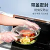 Forno de Micro-ondas Transparente Forno Disponível Tigela e Bacia de Vidro Tigela Doméstica para Macarrão com Alças Tigela para Salada de Frutas Pote Redondo