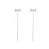 Pendientes de Aro con Lazo de Zirconia Moda Coreana Elegantes Pendientes Largos con Forma de Corazón Estilo de Nicho Pendientes de Borla con Corazón de Alta Gama