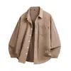 Camisa de Manga Larga para Hombre, Nueva Colección Primavera-Otoño, Delgada, Color Sólido, Holgada, con Cuello de Solapa, Versátil y Casual para Hombres Jóvenes y de Mediana Edad