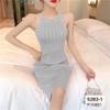 Em estoque estilo desejo puro vestido tubinho novo vestido slim de comprimento médio personalizado ombro a ombro sexy estilo ocidental suéter