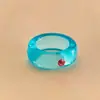 Anillos redondos y cuadrados de resina con incrustaciones de diamantes transfronterizos europeos y americanos, anillos sencillos y elegantes para el dedo índice, joyería exquisita y versátil para mujer al por mayor