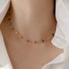 Colar de cor feminino design de alta qualidade clavícula corrente nicho design de alta qualidade banhado a ouro 18k verão dopamina