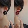Pendientes de Terciopelo con Flores Nuevos, Modernos y Exquisitos Estilo Coreano, Pendientes Clásicos Elegantes Simulados al por Mayor para Mujer