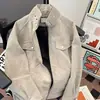 Chaqueta de cuero retro americana de trabajo, unisex, adecuada para primavera y otoño, chaqueta de aviador casual, elegante y genial, con cuello alto, marca de moda
