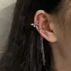 Presilhas de Orelha com Borboleta de Zircônia e Franja para Mulheres, Design Nicho Estilo Coreano, Brincos de Clipe (sem furo), Acessórios de Orelha Estilo Fada Elfo