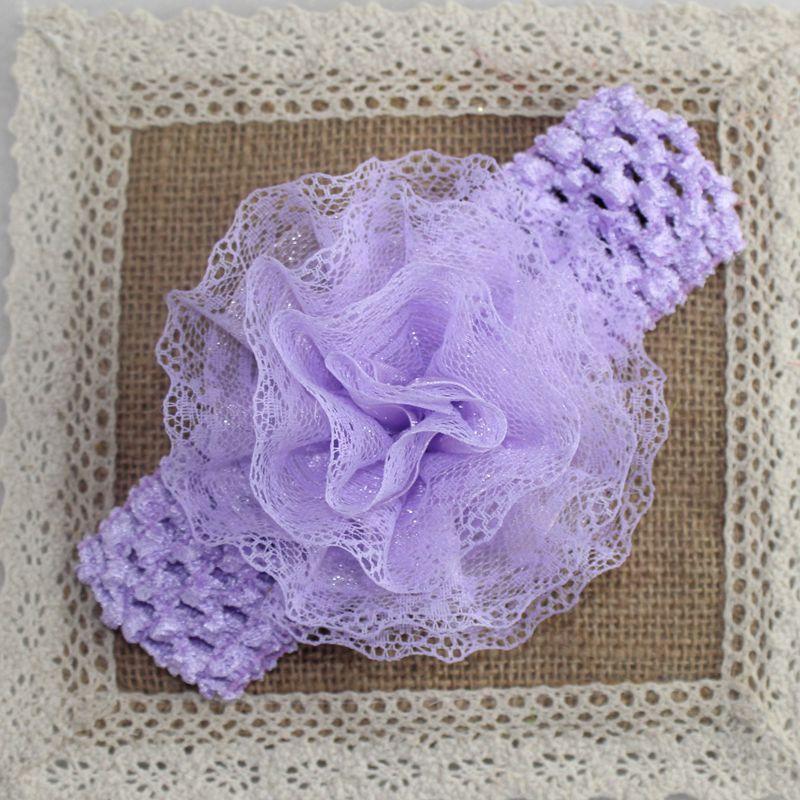 蕾丝针织发带 浅紫