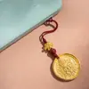 Lanyard para teléfono móvil de cobre puro Xizang, llavero colgante, femenino, Dios Amarillo de la Riqueza de Xizang, latón, dorado, joyería colgante creativa, venta al por mayor