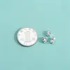 Plata de Ley S925 Superficie Martillada Espaciadores Barril DIY Pulsera de Cuentas de Cristal Hecha a Mano Pulsera de Cuerda Trenzada Accesorios de Cuentas Sueltas